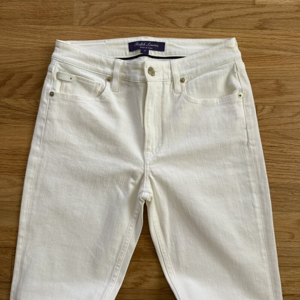 Ralph Lauren Purple Label Slim Fit 105 White Jeans - Picture 8 of 11